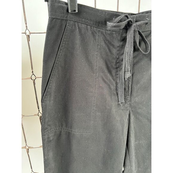 Jones New York Sport Womens Black Cotton Wide-Leg Pants With Drawstring Size 4 - Picture 11 of 16